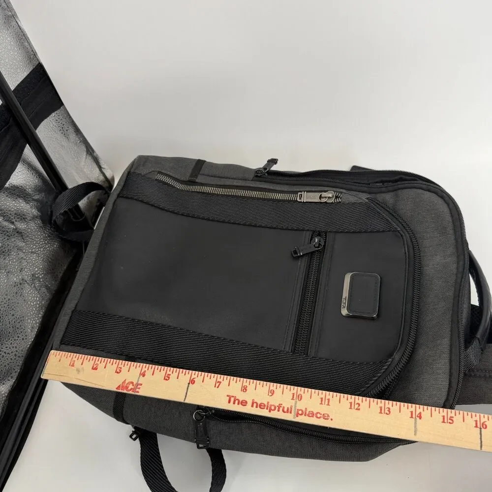 Tumi Alpha Bravo Davis Black Backpack Laptop Carry Bag Nylon Leather Travel
